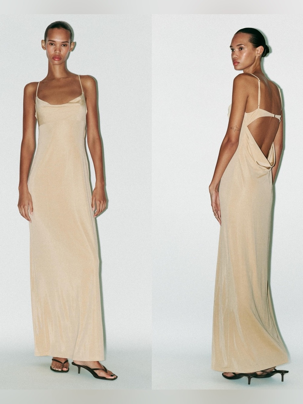 NWT Zara Beige Maxi Dress